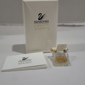 Swarovski 1997 Crystal Memories Classics Typewriter w Paper Retired 2004 #208886